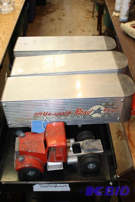 Lot of (4) items including (3) Metal Toy Trai...
