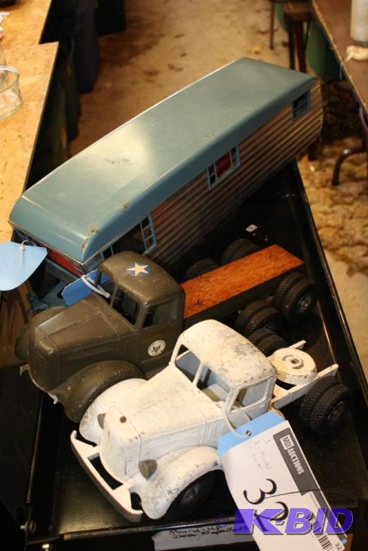 Lot of (3) items including (1) Metal Toy Trai...