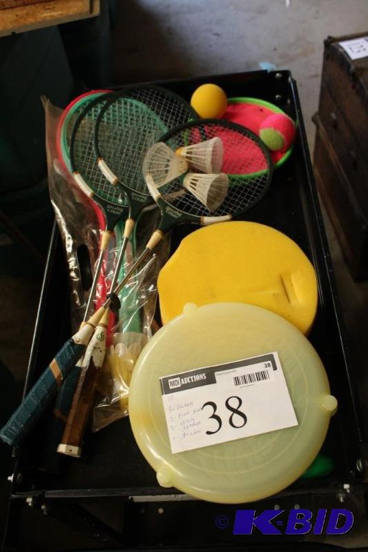 Lot of (10) items including (5) Badminton Rac...