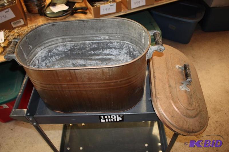 Large Copper Tub with Lid...