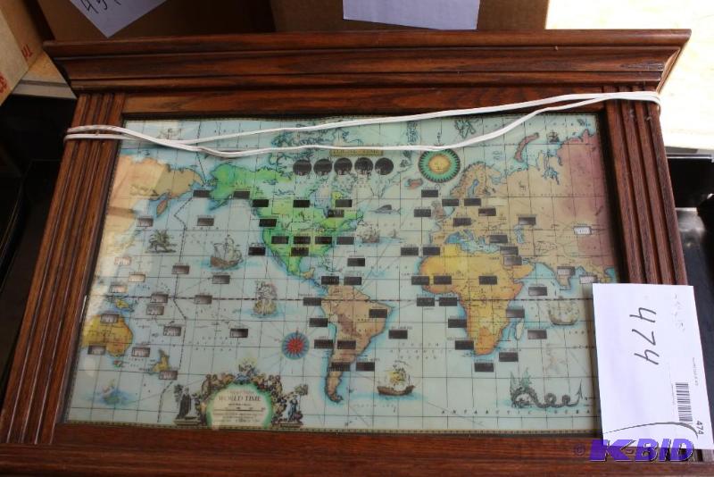 Howard Miller World Time Clock 23&quotx18&qu...