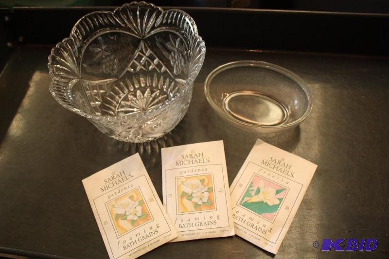 Lot of Vintage Cut Glass Bowl and Clear Glass...