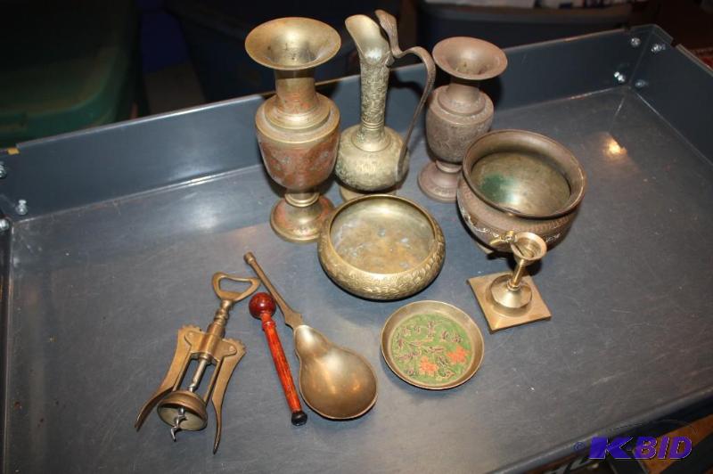 Lot of (11) Including Brass Candle Holder, B...