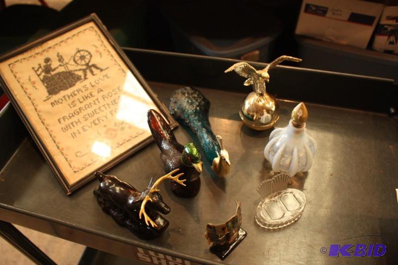 Lot of (7) Including Vintage Brown Glass Dec...