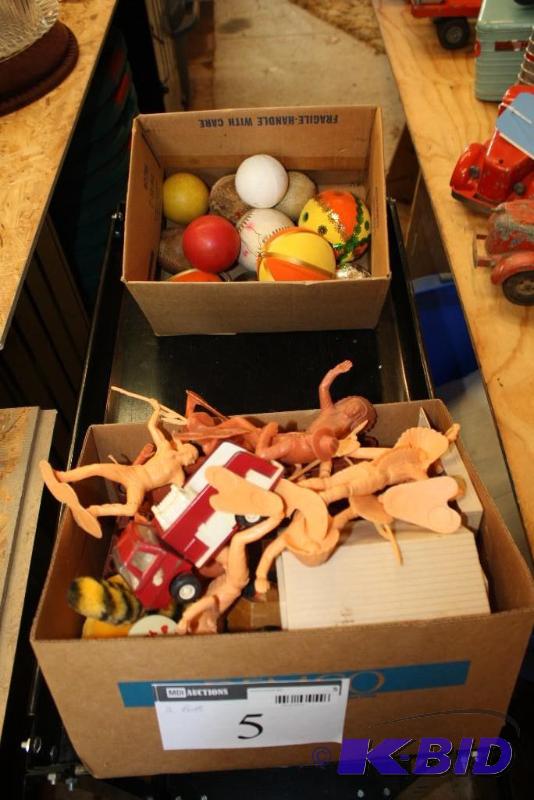 (2) Box Lots Including Plastic Cowboys and I...