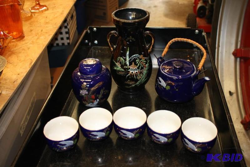Cobalt Blue Japanese Tea Set, Includes Teapot...