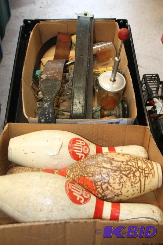 Box Lot Including (3) Vintage AMF Bowling Pi...