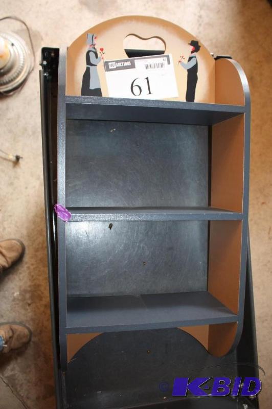Three Tier Wooden Shelf with Heart Cutout Des...