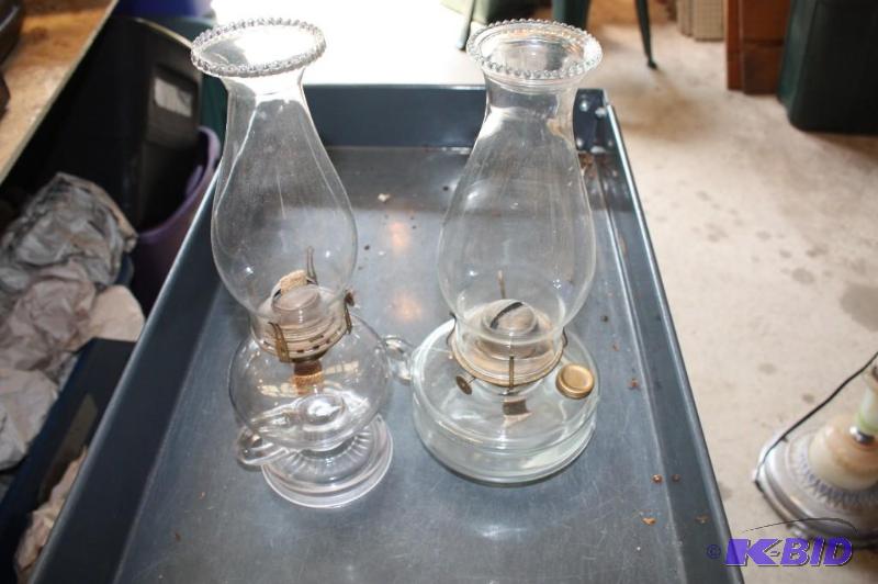 Lot of (2) Vintage Hurricane Lamps...