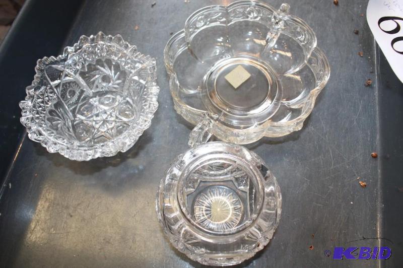 Lot of (3) Including (1) Cut Glass Bowl, (1)...