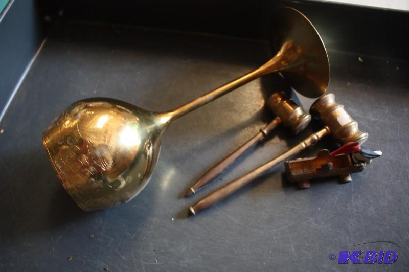 Lot of (4) items including (2) Brass Gavels, ...