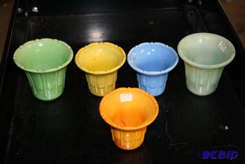 Lot of (5) Vintage Slag Depression Glass Akro...