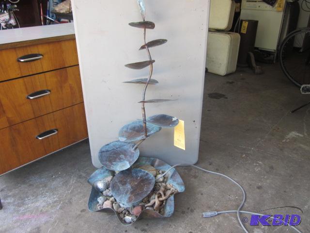 lot 105 image: 39 inch tall copper, indooroutdoor water fou...