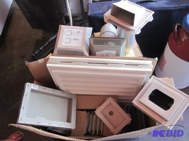 lot 108 image: Large box of new vinyl siding components &quo...