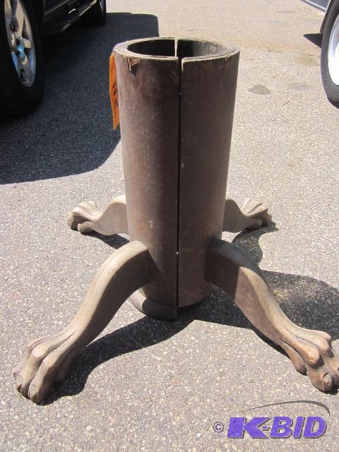 lot 115 image: 24 inch tall antique solid wood claw foot tab...