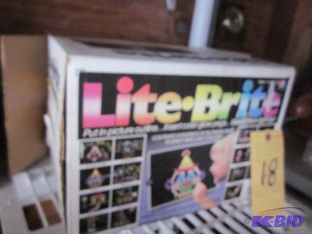 lot 18 image: Original MB Light-Brite, in box, played with ...