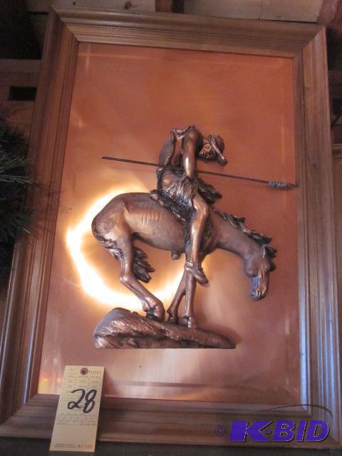 lot 28 image: 24 inch x 34 inch framed collectible copper a...