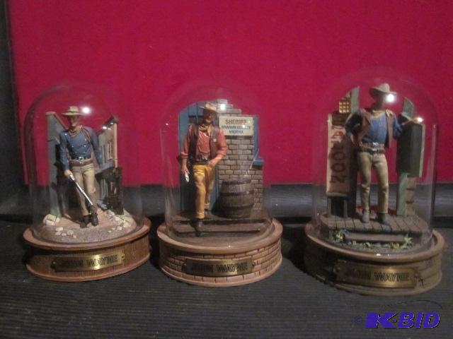lot 41 image: Lot of (3) collectible John Wayne hand painte...