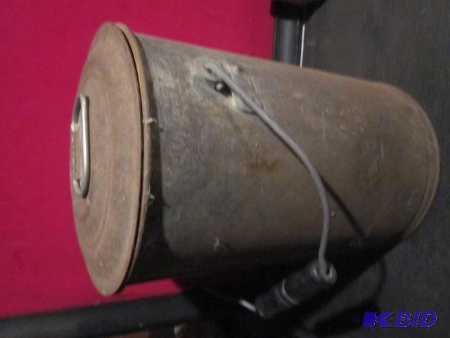 lot 44 image: 13 inch x 9 inch round antique metal water bu...
