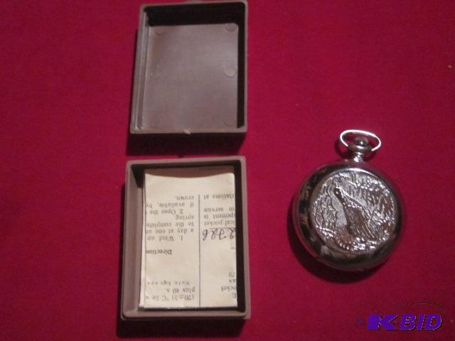 lot 55 image: Vintage Molnija Russian Pocket Watch silver c...