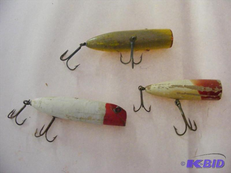4 vintage wooden lures...