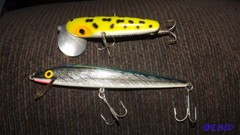 Two MuskiePike Lures Yellow one is a JitterB...