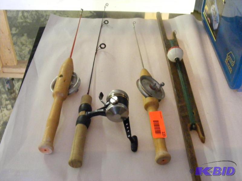various ice fishing rods...