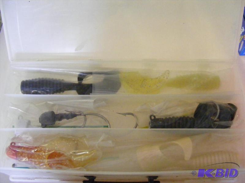 Double sided tackle box with MuskiePike Lure...