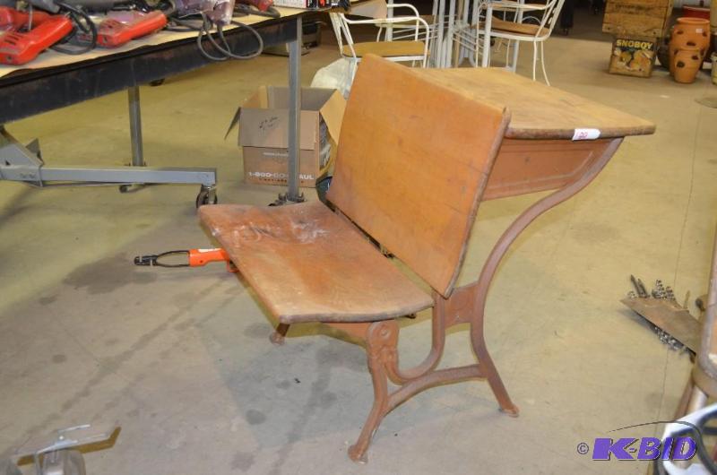 lot 129 image: Vintage to Antique School Desk...
