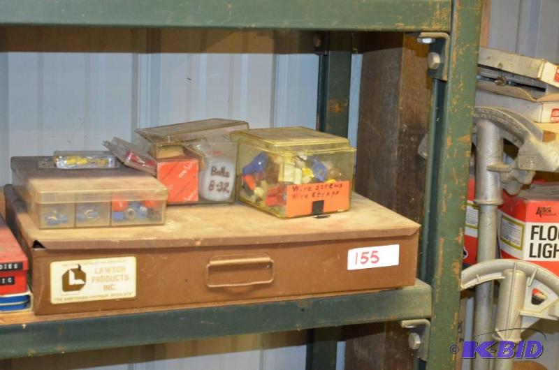 lot 155 image: 3 plastic storage containers with hardware Ti...