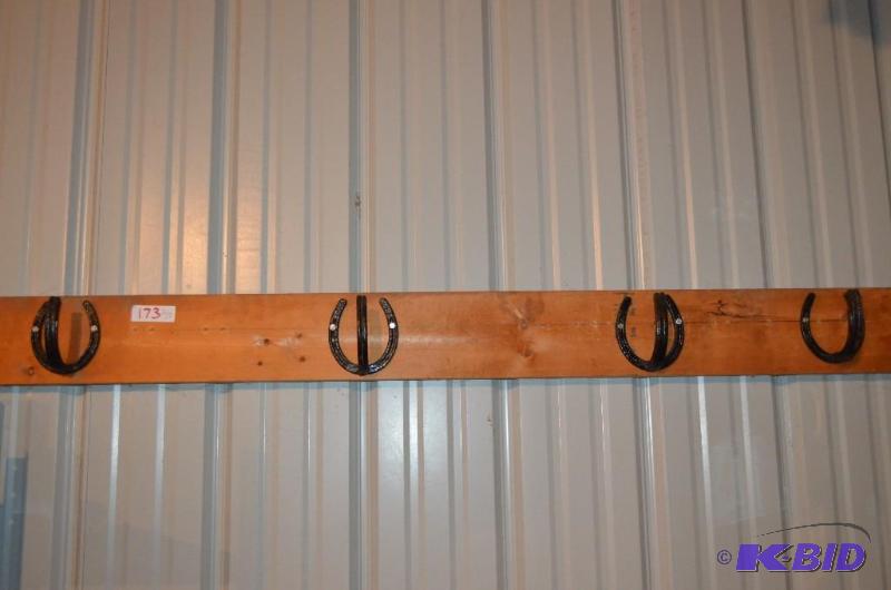 lot 173 image: Bridle Rack made out of horseshoes...