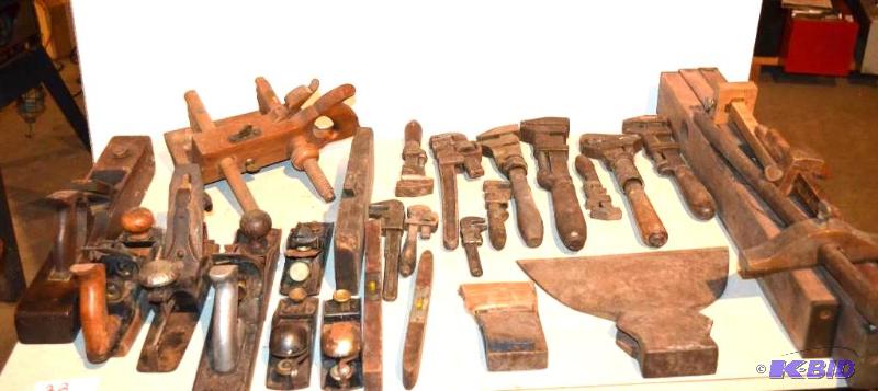 lot 22 image: Awesome collection of Antique tools including...
