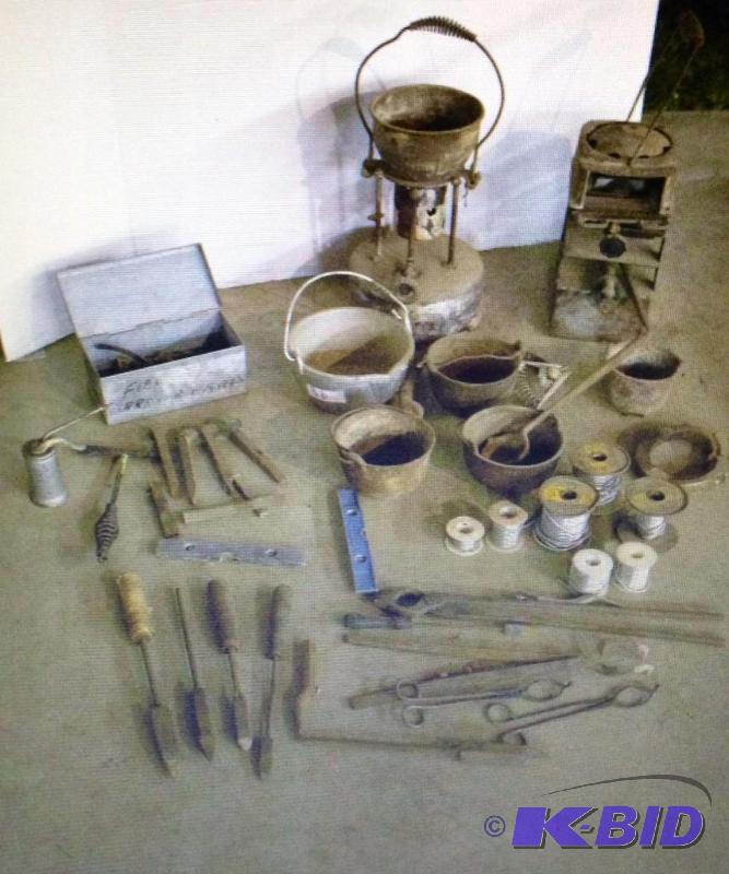 lot 36 image: Vintage Soldering Irons  Melting pots for l...
