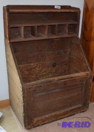 lot 116 image: Very Old Antique Wood Storage Piece. &nbspMa...