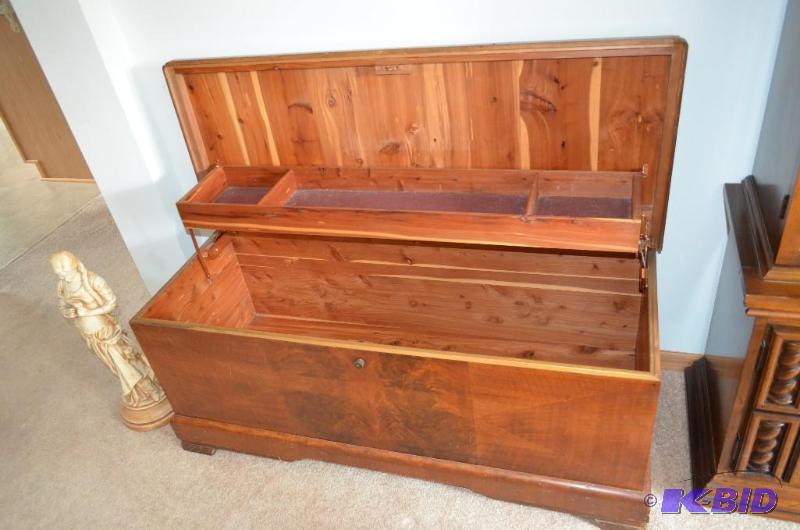 lot 130 image: Beautiful Antique Cedar Chest measures 47&quo...