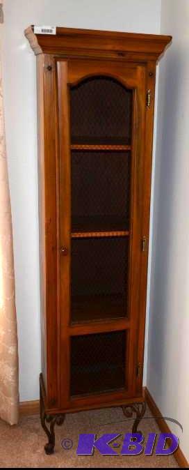 lot 131 image: Nice Antique to Vintage Slim Wood Shelf has d...