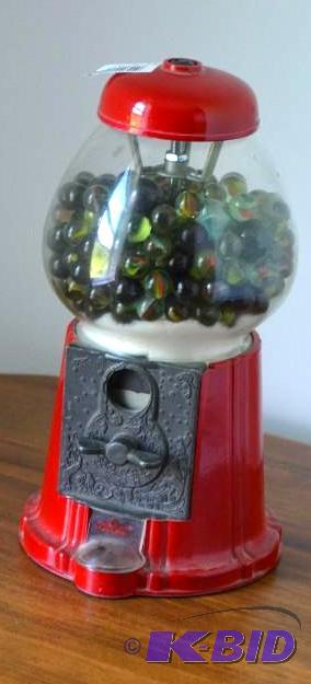 lot 165 image: Carousel Metal or Cast iron Gumball Machine f...
