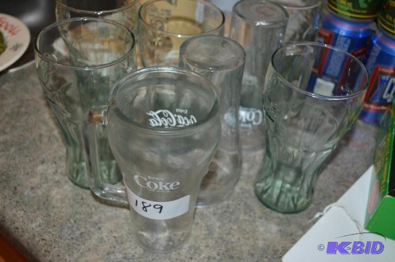 lot 189 image: Lot of Collectible Coke Glasses & Mugs....