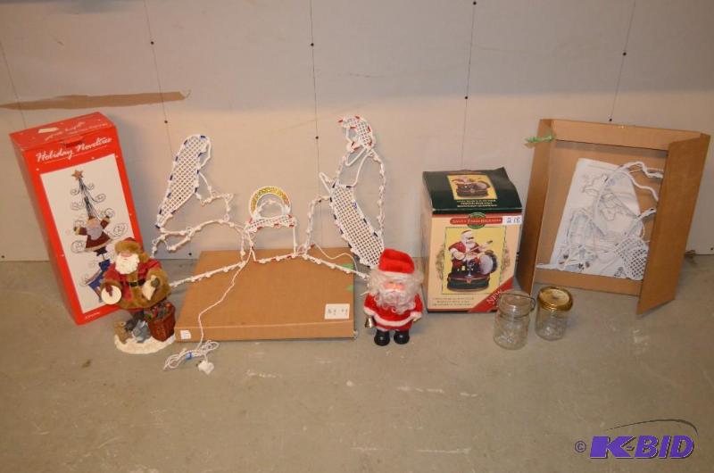 lot 218 image: Christmas Decor   Santa in Holiday Novelty bo...