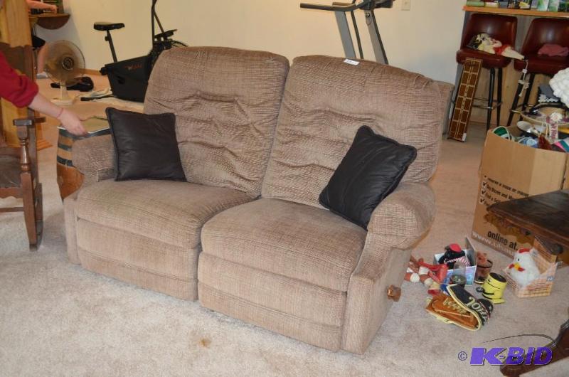 lot 221 image: La-z-boy double recliner chair.   Please...