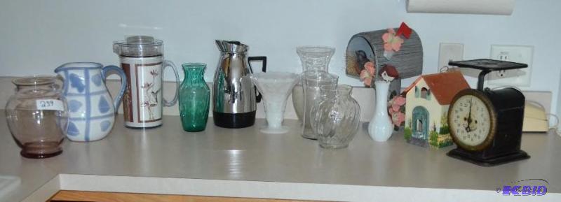 lot 239 image: Mixed lot of glassware and metalware   2 milk...