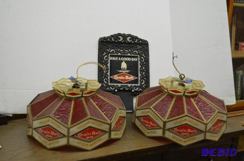 lot 249 image: Pair of 1970s Grain Belt Beer Tiffany Style ...