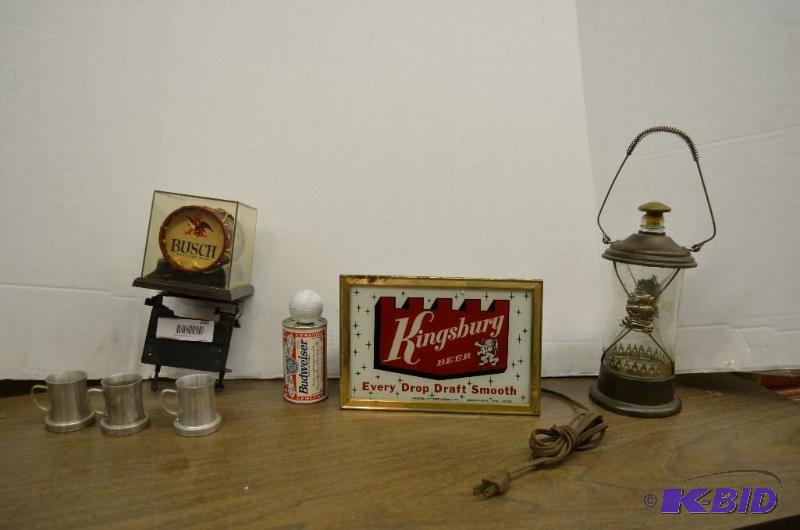 lot 260 image: Lot of Collectible Vintage Beer Sign & Ad...