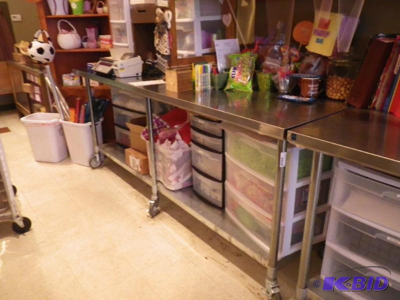 lot 10 image: Stainless Steel NSF Table on casters 8Wx39&q...
