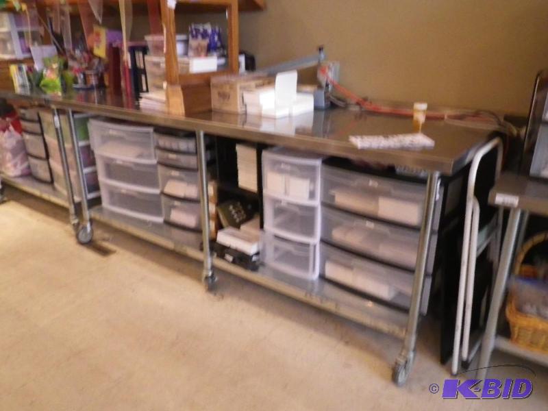 lot 32 image: Stainless Steel NSF table 8L x 34" t x ...