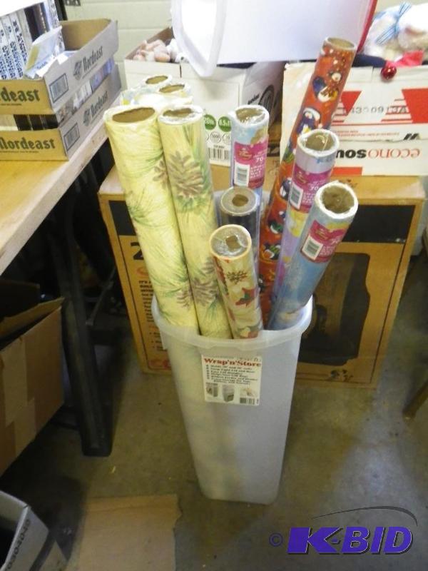 wrapping paper and container...