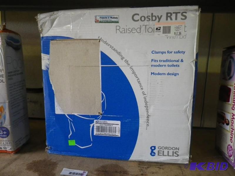 Cosby raised toilet seat...