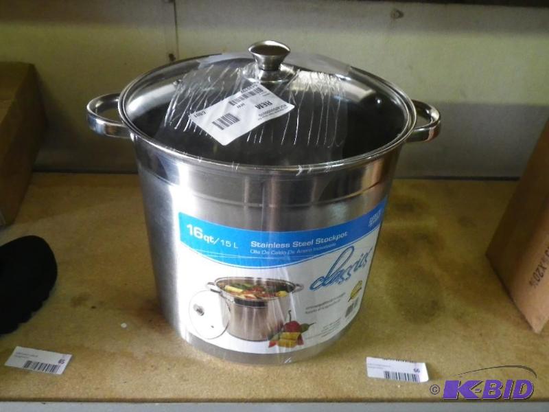 Stainless pot, dented bottom...