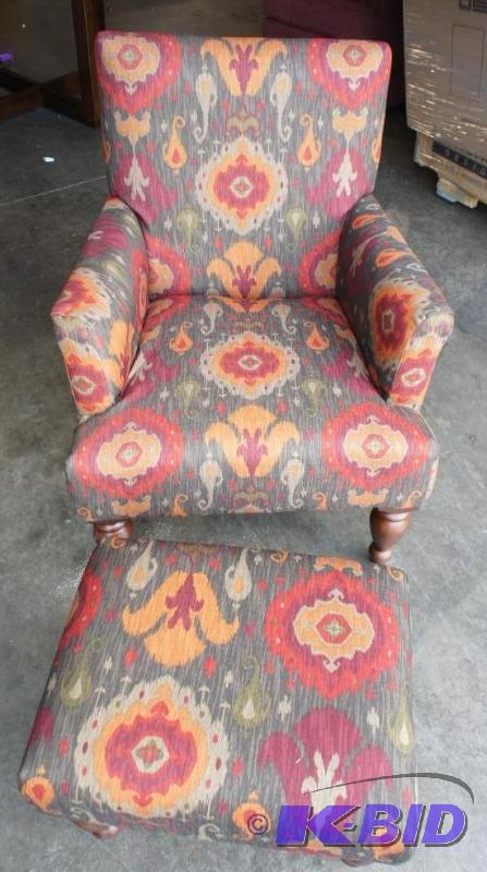 New Chair Ottoman Set. Colorful Print chair 2...