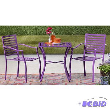 New MyHome Chelsea 3pc Bistro Set  Purple in...